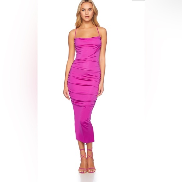 SUSANA MONOCO - Viscose Solid Cowl String Dress - NEW - Picture 1 of 4